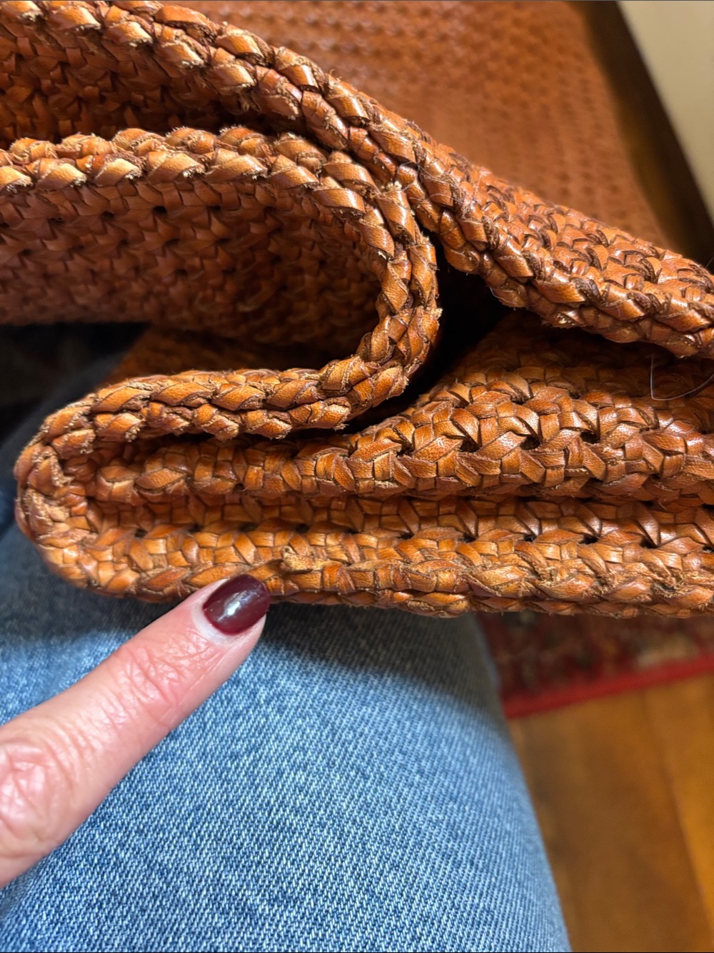 Clare V. Simple Tote Tan Rattan Leather RARE - Picture 8 of 10